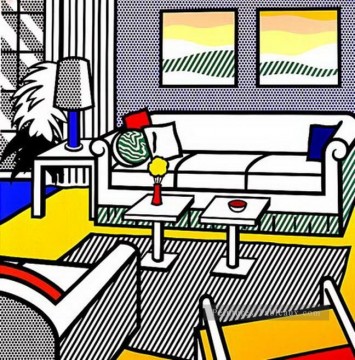Roy Lichtenstein Painting - Interior con pinturas relajantes 1991 Roy Lichtenstein.